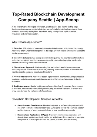 Top-Rated Blockchain Development Company Seattle _ App-Scoop