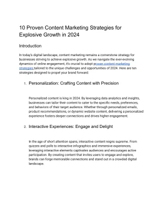 10 Proven Content Marketing Strategies for Explosive Growth in 2024