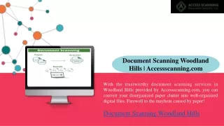Document Scanning Woodland Hills Accessscanning.com
