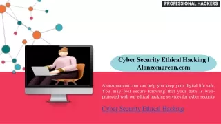 Cyber Security Ethical Hacking Alonzomarcon.com