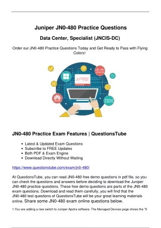 Juniper JN0-480 Exam Questions - A Trust Way to Pass Your JN0-480 Exam