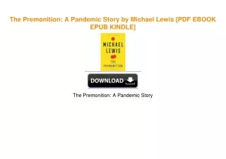The Premonition: A Pandemic Story by Michael Lewis [PDF EBOOK EPUB KINDLE]