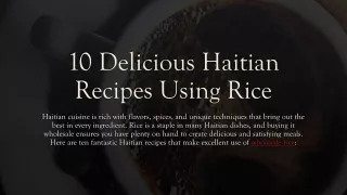 10 Delicious Haitian Recipes Using Rice