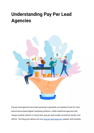 Understanding Pay Per Lead Agencies