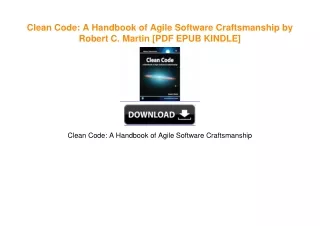Clean Code: A Handbook of Agile Software Craftsmanship by Robert C. Martin download