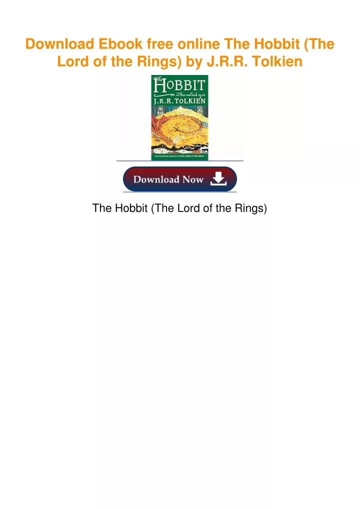 PPT - Download Ebook free online The Hobbit (The Lord of the Rings) by ...