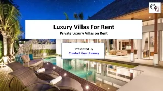 Luxury Villas For Rent – Luxury Villas with Private Pool
