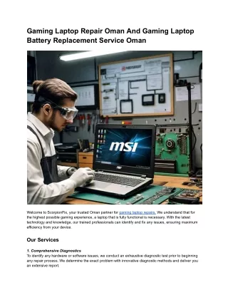Gaming Laptop Repair Oman