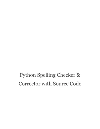 Python Spelling Checker & Corrector with Source Code