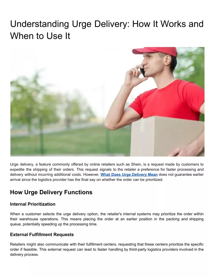 understanding urge delivery how it works and when