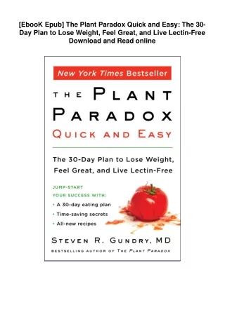 The-Plant-Paradox-Quick-and-Easy-The-30Day-Plan-to-Lose-Weight-Feel-Great-and-Live-LectinFree