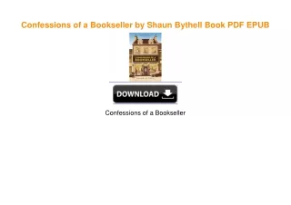 Confessions of a Bookseller by Shaun Bythell Book PDF EPUB