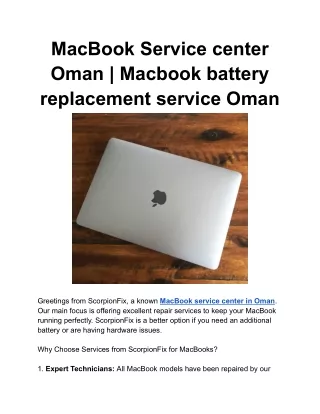 MacBook Service center oman _ Macbook battery replacement service oman