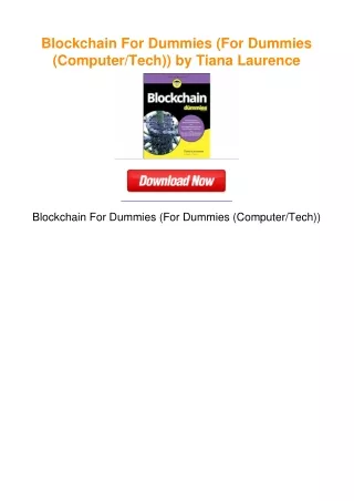 Blockchain For Dummies (For Dummies (Computer/Tech)) by Tiana Laurence