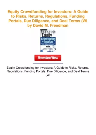Equity Crowdfunding for Investors: A Guide to Risks, Returns,