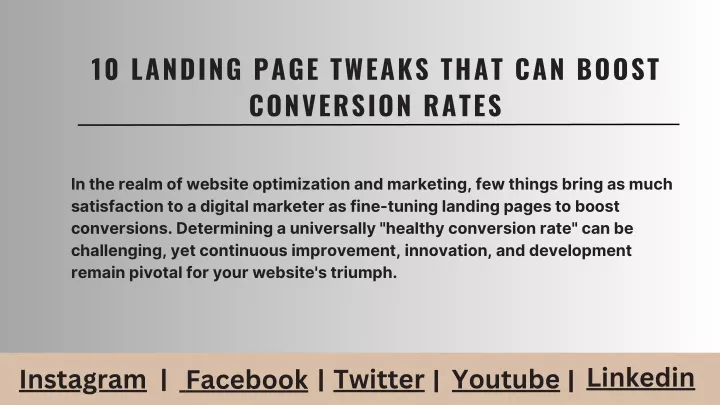 10 landing page tweaks that can boost conversion