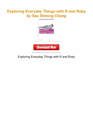 Exploring Everyday Things with R and Ruby by Sau Sheong Chang