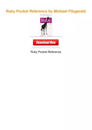 Ruby Pocket Reference by Michael Fitzgerald