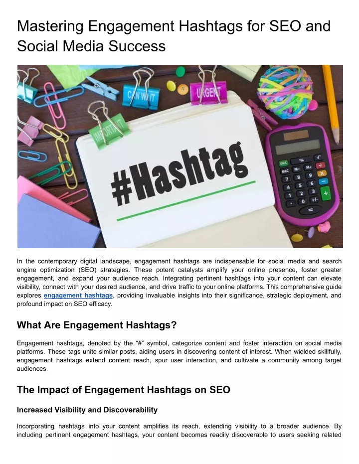 mastering engagement hashtags for seo and social