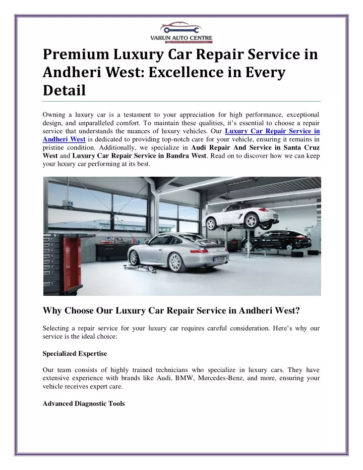 premium luxury car repair service in andheri west