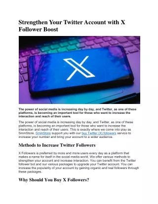 strengthen your twitter account with x follower