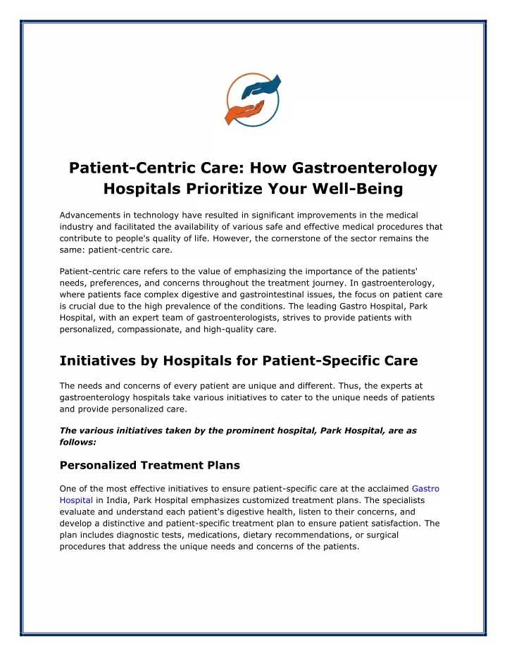 patient centric care how gastroenterology