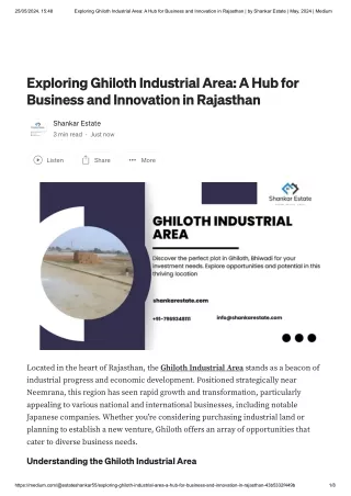 Exploring Ghiloth Industrial Area_ A Hub for Business and Innovation in Rajasthan _ by Shankar Estate