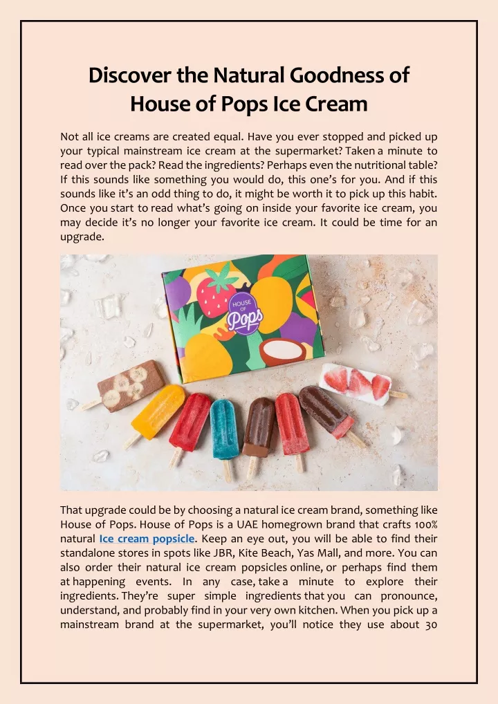 discover the natural goodness of house of pops