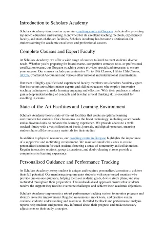 Introduction to Scholars Academy