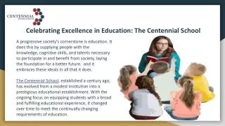 Celebrating Excellence in Education_ The Centennial School