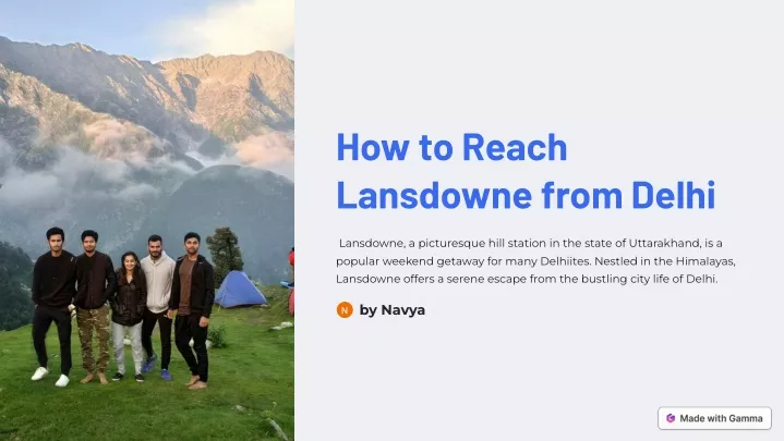 how to reach lansdowne from delhi