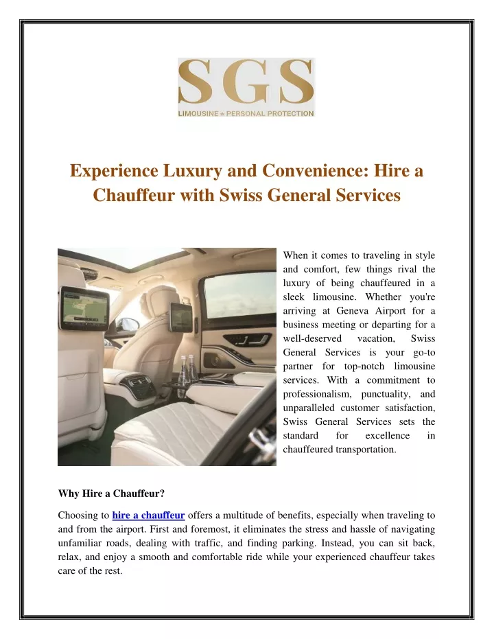 experience luxury and convenience hire