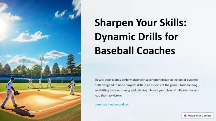 sharpen your skills dynamic drills for baseball