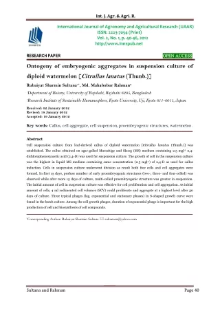 Ontogeny of embryogenic aggregates in suspension culture of diploid watermelon [Citrullus lanatus (Thunb.)]