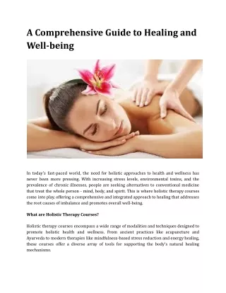 a comprehensive guide to healing and well being