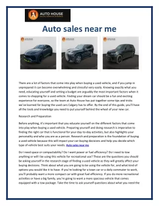 Auto sales near me
