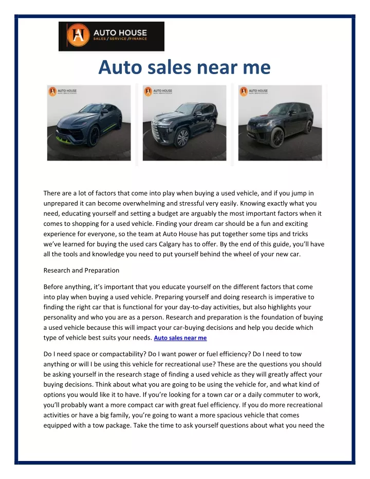 auto sales near me