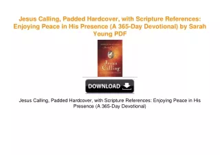 Jesus Calling, Padded Hardcover, with Scripture References: Enjoying Peace in His