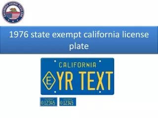1976 state exempt california license plate
