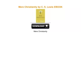Mere Christianity by C. S. Lewis [PDF EBOOK EPUB KINDLE]
