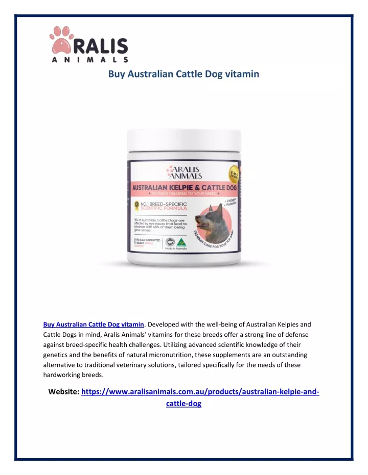 buy australian cattle dog vitamin