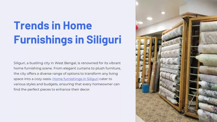 trends in home furnishings in siliguri