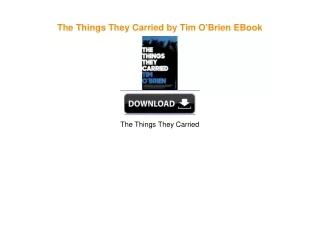 The Things They Carried by Tim O'Brien EBook