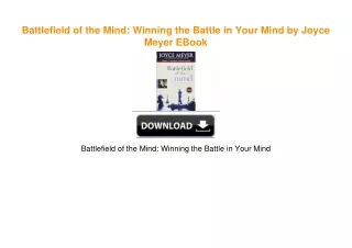 Battlefield of the Mind: Winning the Battle in Your Mind by Joyce Meyer PDF