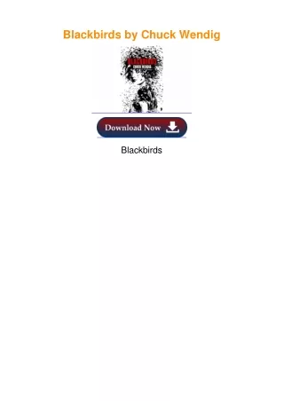 Blackbirds by Chuck Wendig
