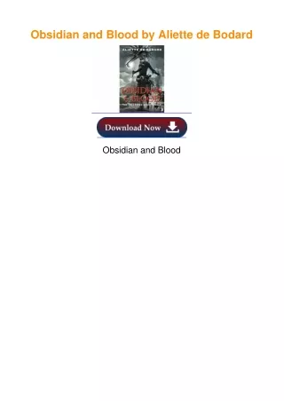 Obsidian and Blood by Aliette de Bodard