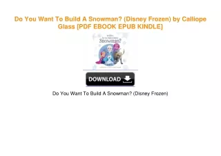 Do You Want To Build A Snowman? (Disney Frozen) by Calliope Glass ebook