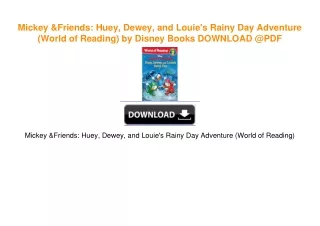 Mickey & Friends: Huey, Dewey, and Louie's Rainy Day Adventure (World of Reading) by