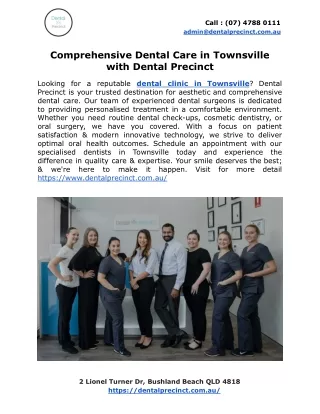 Comprehensive Dental Care in Townsville with Dental Precinct