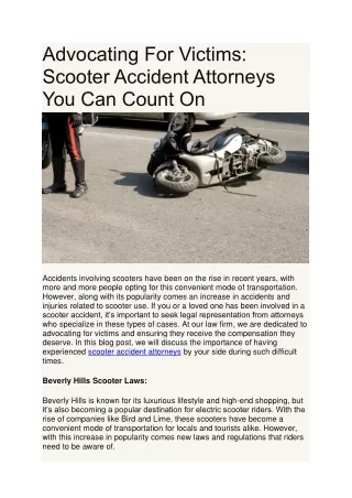 Scooter Accident Attorneys You Can Count On